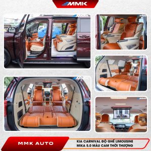 Kia Carnival độ ghế limousine Mika 5.0 màu cam thời thượng 